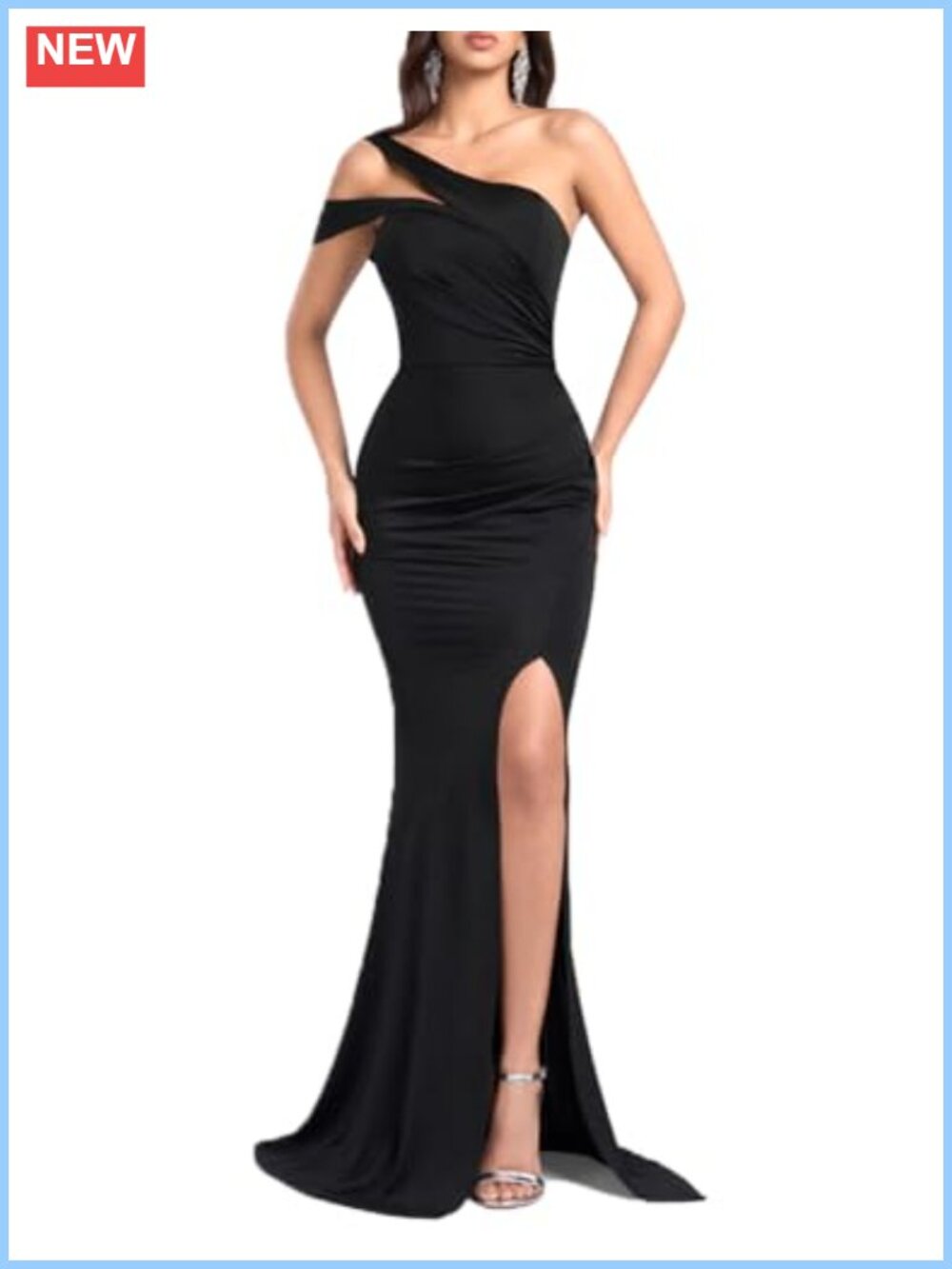 One Shoulder Bodycon Maxi Dress Backless Side Slit Mermaid Formal Prom